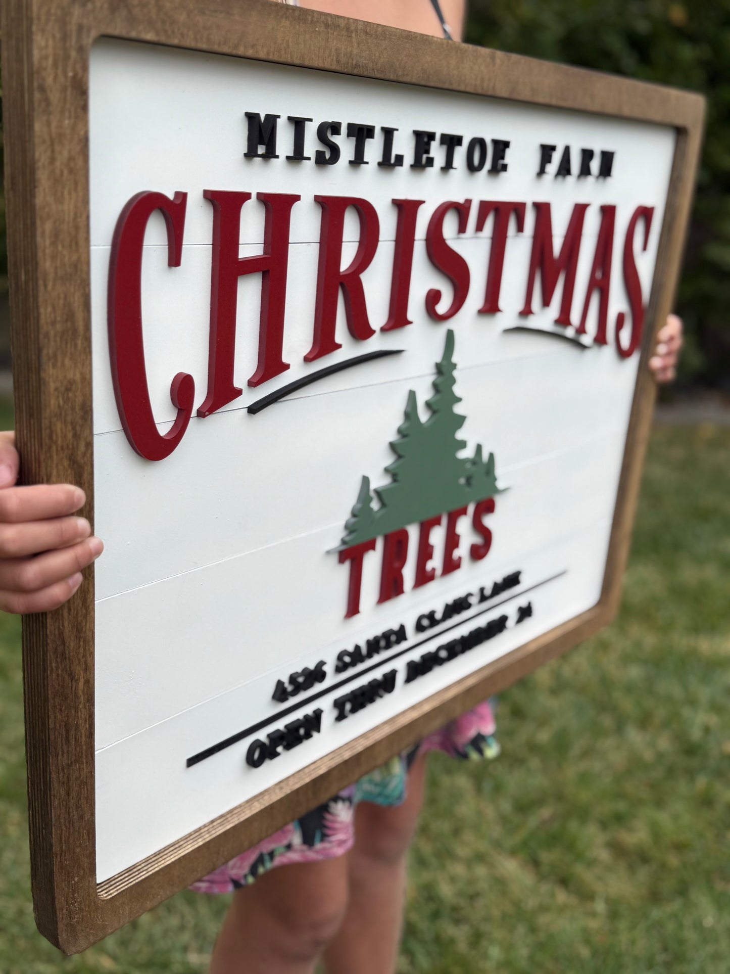 Christmas tree sign