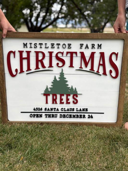 Christmas tree sign